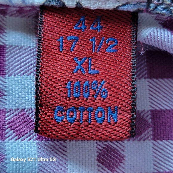 Robert Graham Mens Shirt Purple/White Check Flip Cuff Casino Vegas XL 17/44 - Picture 4 of 11